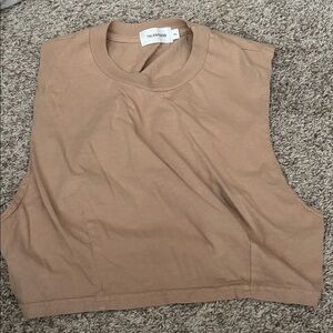 Tan Sleeveless Crop Top
